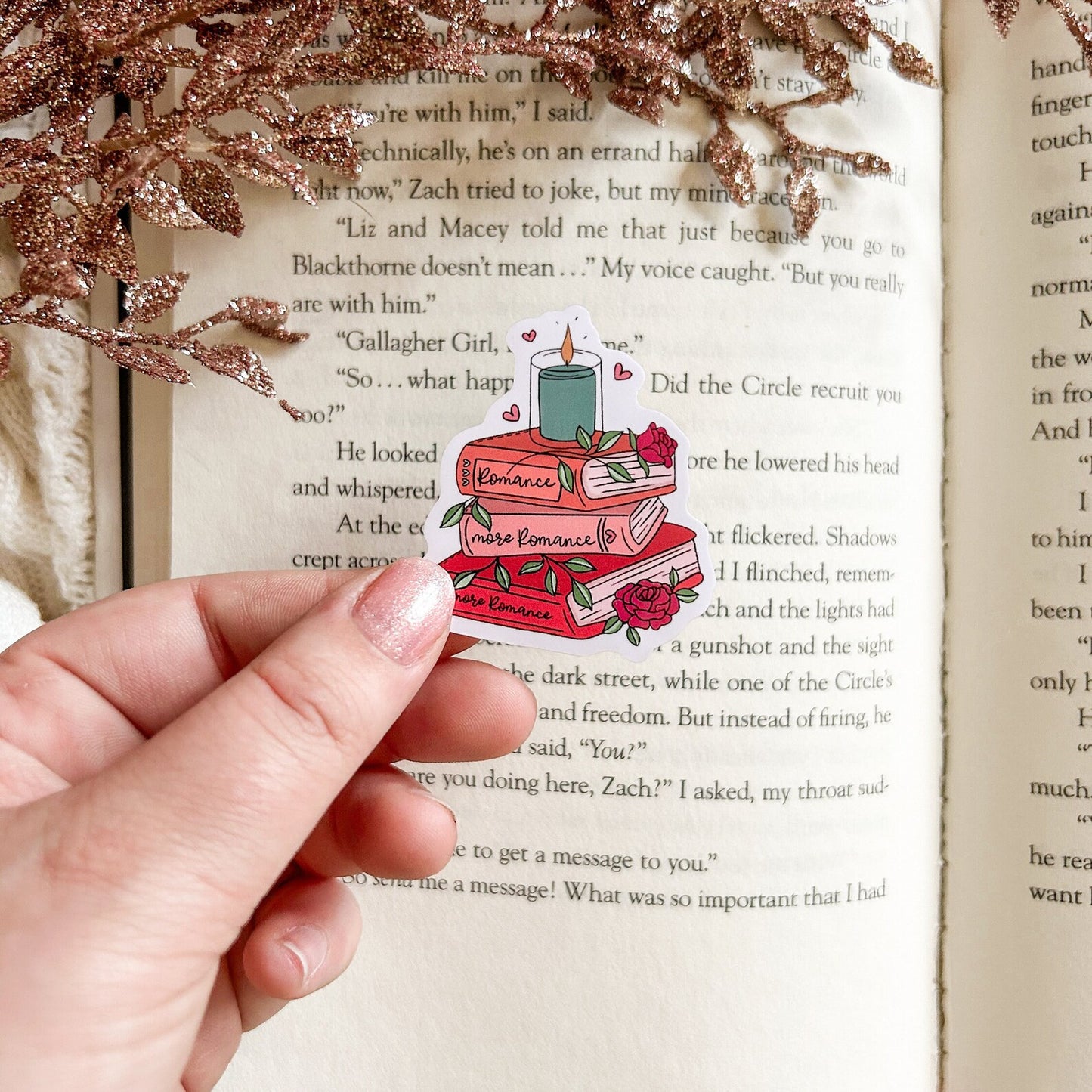 Romance Book Stack Sticker