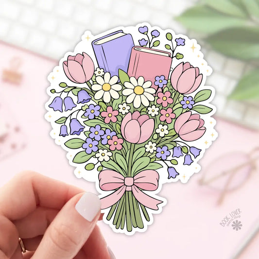 Spring Book Bouquet Sticker