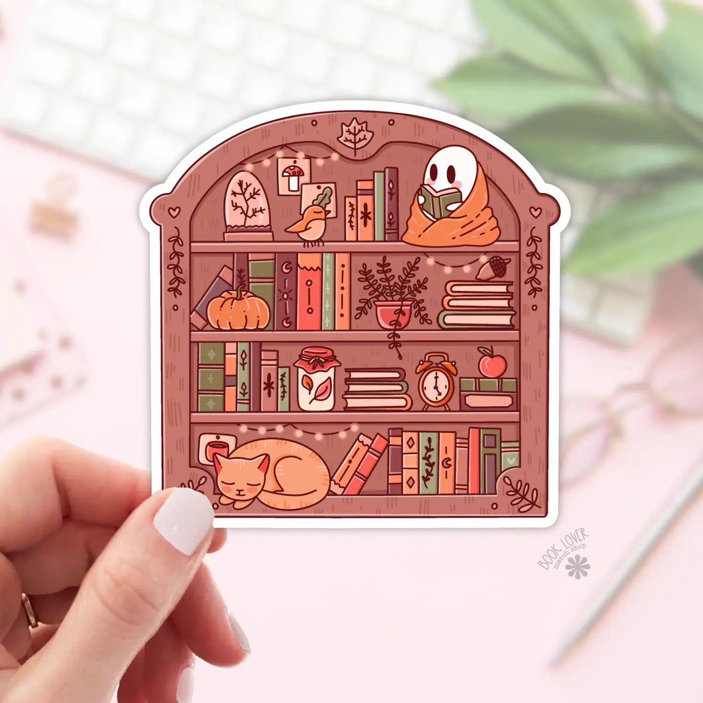 Cozy Bookshelf Sticker image 0