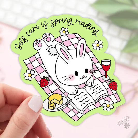 Self Care Is Spring Reading Sticker