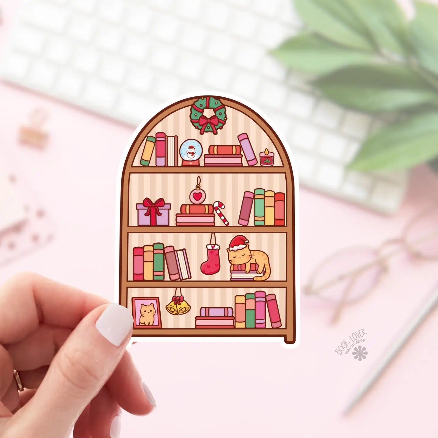 Christmas Bookshelf Sticker image 0