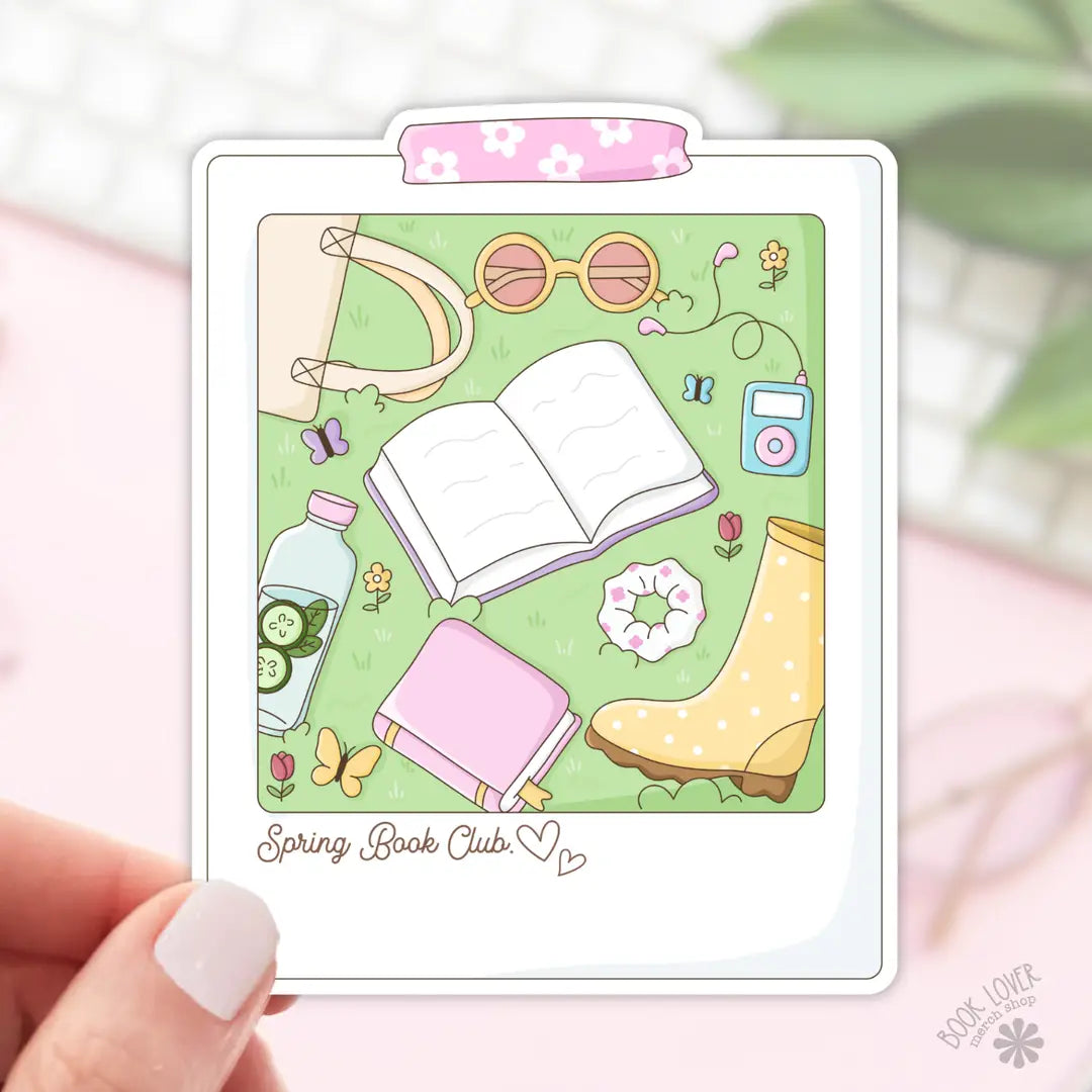 Spring Book Club Polaroid Sticker