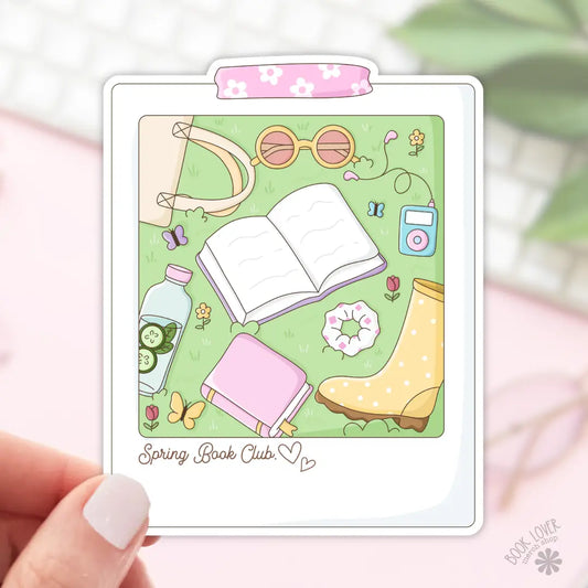 Spring Book Club Polaroid Sticker