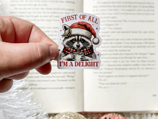 Christmas Raccoon Sticker image 0