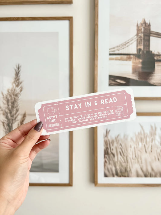 Stay In & Read Blush Bookmark