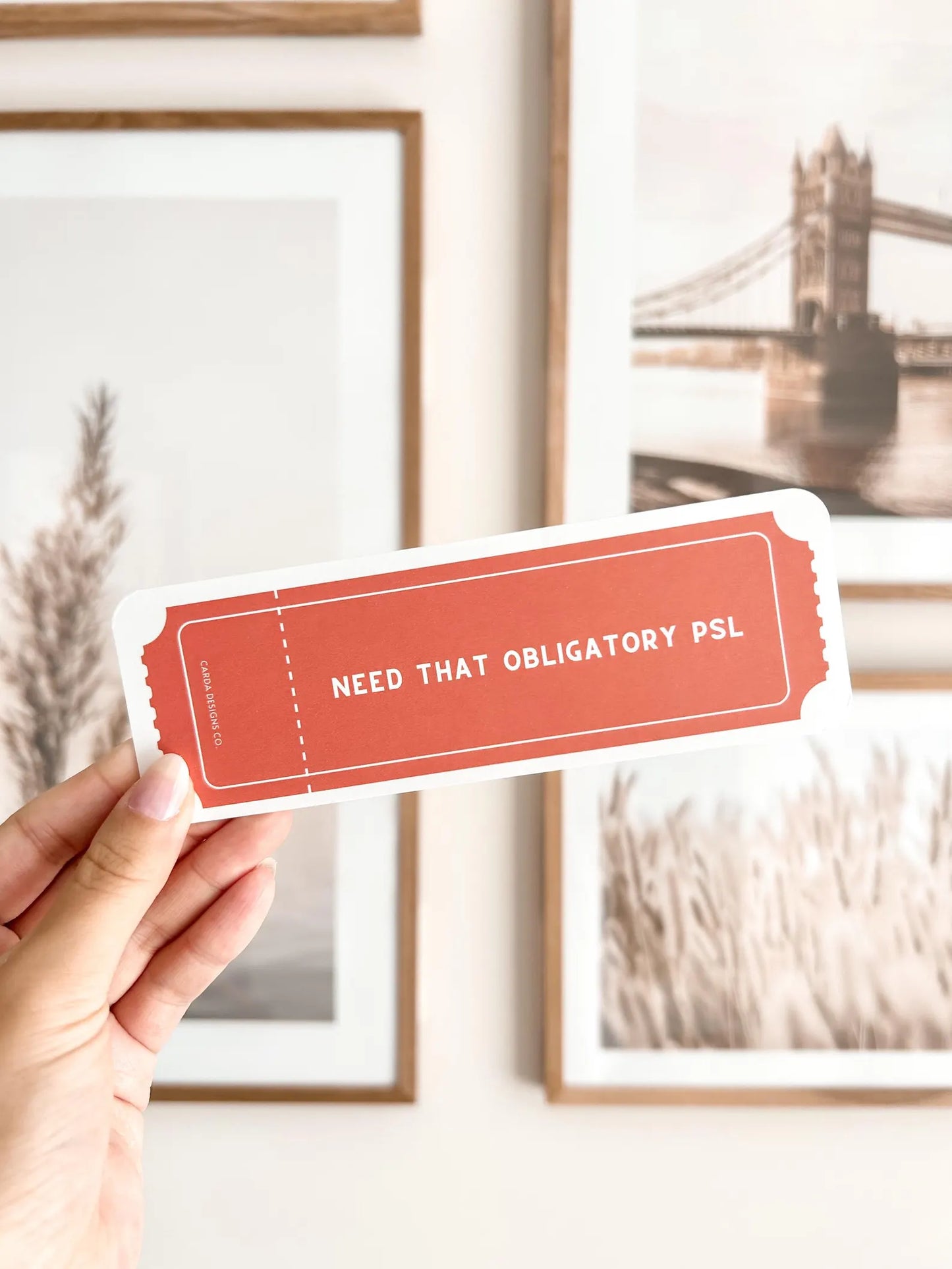 Pumpkin Spice Ticket Bookmark