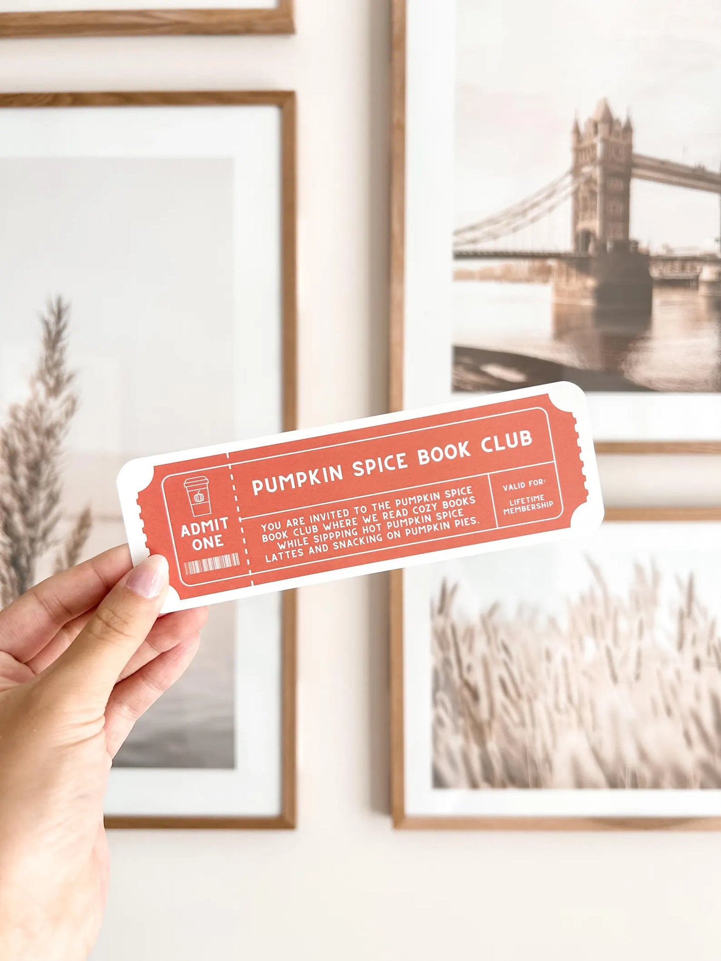 Pumpkin Spice Ticket Bookmark