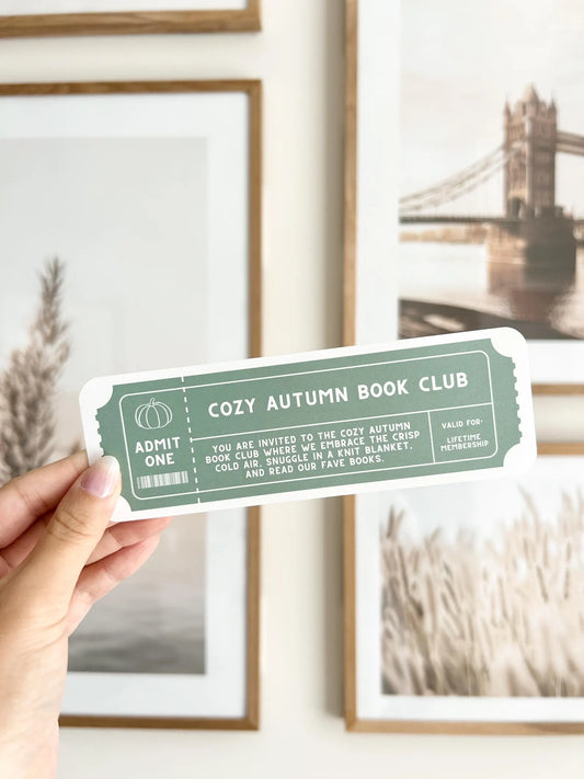 Cozy Autumn Book Club Bookmark